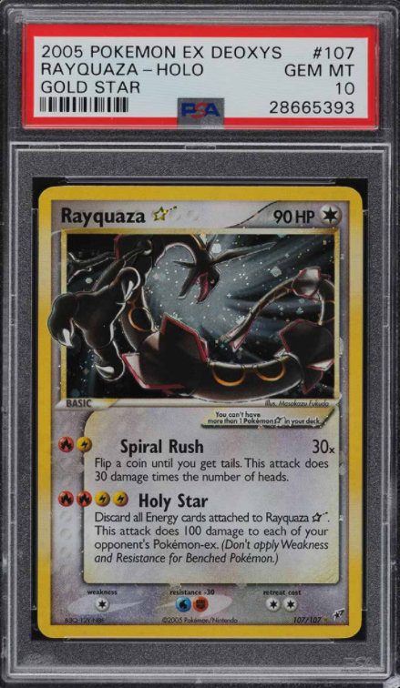 5. 2005 EX Deoxys Gold Star Holo Rayquaza