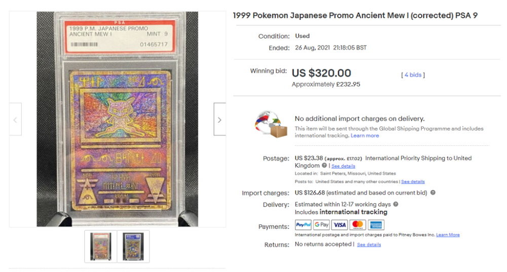 Ancient Mew Promos Pokemon Gold Cards for Kids ▻  ▻ Free  Shipping ▻ Up to 70% OFF