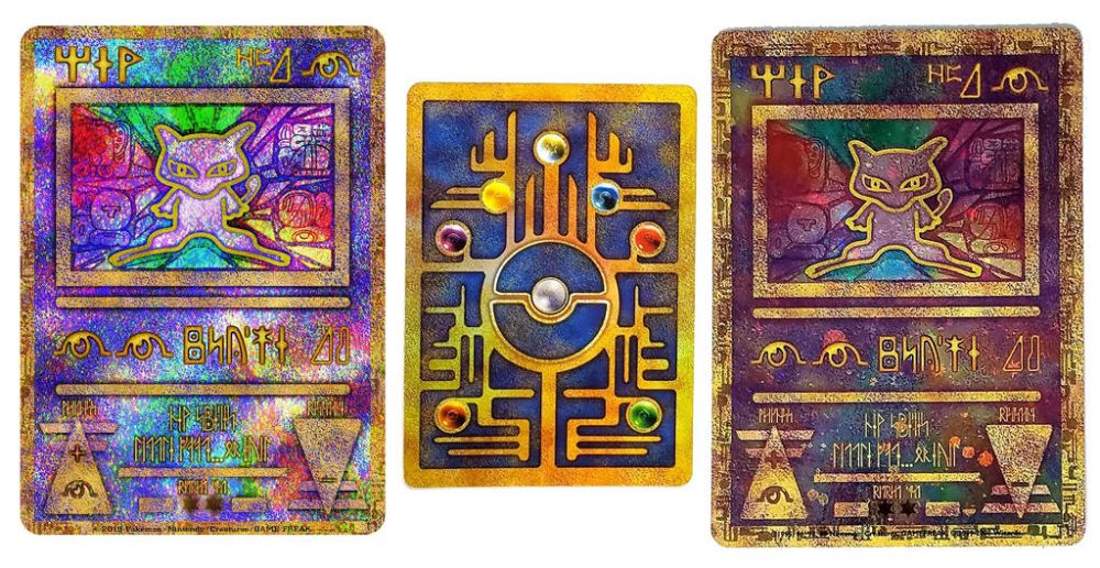 Rainbow Mew Pokemon Card, Golden Mew Pokemon Card