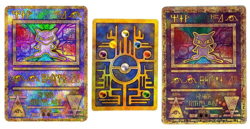 Mavin  Pokemon Ancient Mew Black Gold Metal Custom Card + Shining Mewtwo