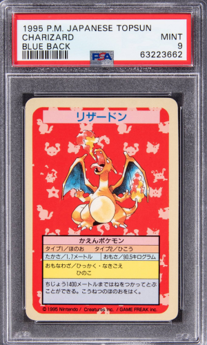 1995 Pokemon Nhật Bản Topsun Blue trở lại không có số Charizard