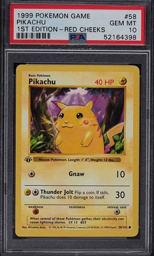 1999-Pokemon-Base-Set-1st-Edition-Shadowless-Red-Cheeks-Pikachu-#58