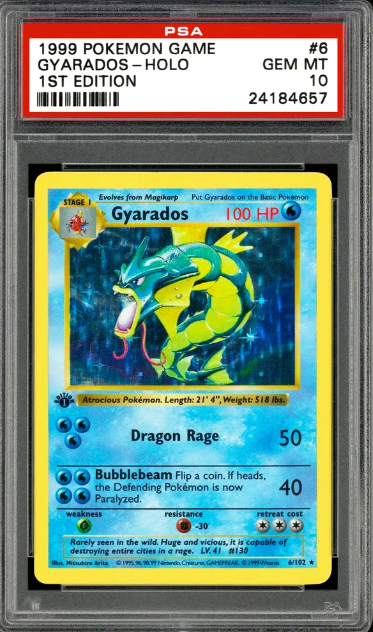 1999 Pokemon Base Set Shadowless 1st Edition Holo Gyarados