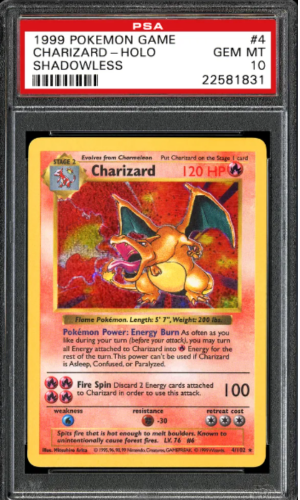 1999 Pokemon Base Set Shadowless Holo Charizard #4