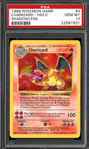 1999 Pokemon Game Shadowless Holo Charizard #4