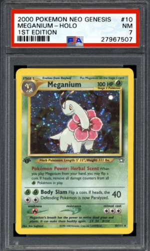 2000 Pokemon Neo Genesis 1. Baskı Holo Meganium #10