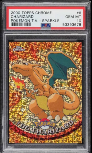 2000 Pokemon Topps Chrome Serisi 1 Sparkle Charizard #6