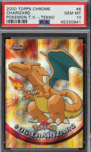 2000 Pokemon Topps Chrome Serisi 1 Tekno Charizard #6