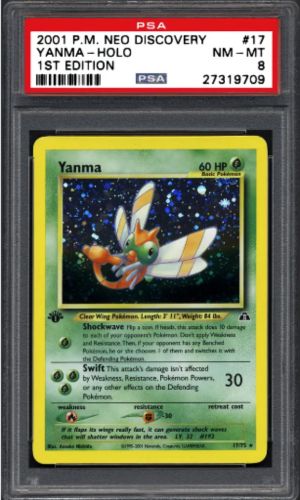 2001 Pokemon Neo Discovery Phiên bản đầu tiên Holo Yanma #17