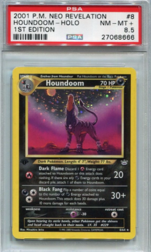 2001 Pokemon Neo Revelation 1. wydanie Holo Houndoom #8