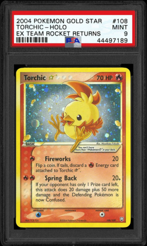 2004 Pokemon EX Team Rocket Returns Holo Gold Star Torchic