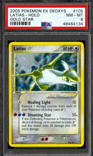 2005 Pokemon EX Deoxys Gold Star Holo Latias #105