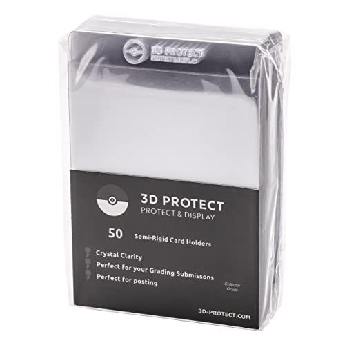 WINTRA 50 Count Semi-Rigid Card Holder with 100 Penny Card Sleeves , Quality Card Submission Card Sleeves Protectors