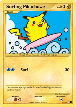 rising-rivals Surfing Pikachu pl2-114