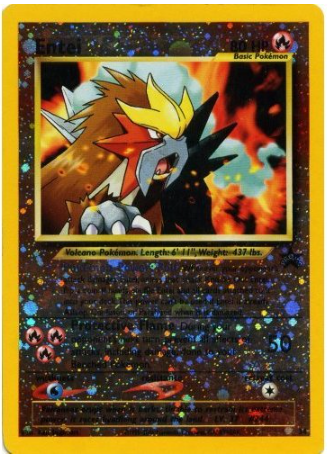 Entei Reverse Holo Pokemon Card