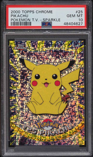 6. 2000 Pokemon Topps Chrome Series 1 Sparkle Pikachu #25