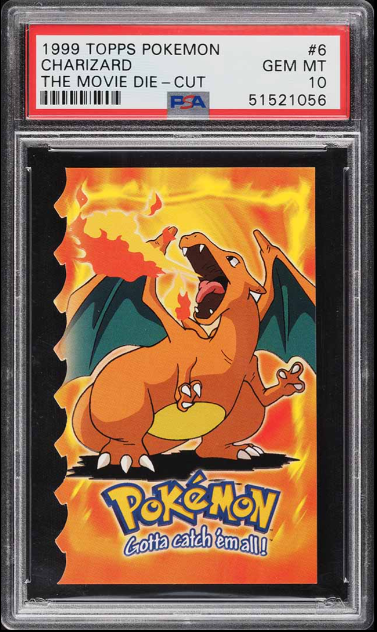 9. 1999 Topps Pokemon The Movie Edition Die-Cut Charizard #6