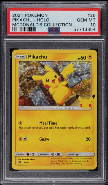 9. 2021 Pokemon McDonald's Collection Holo Pikachu #25