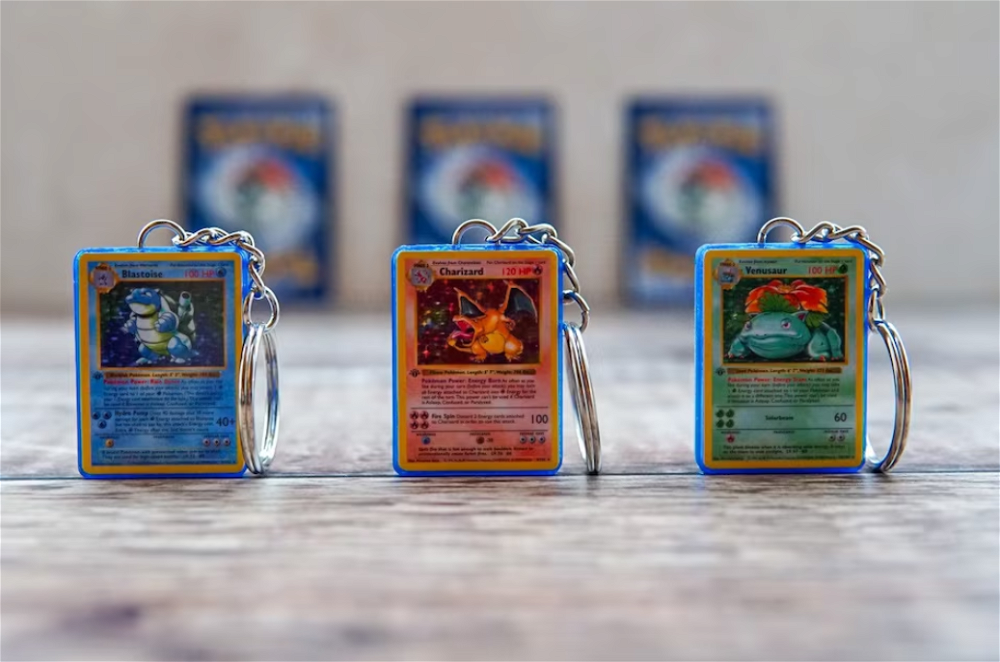 Miniature Pokemon Card Keyrings