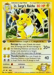 gym2 gym2-11-Lt. Surge's Raichu-pc-1st Edition