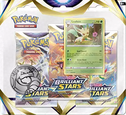 Pokémon TCG: Sword & Shield - Brilliant Stars Triple Blister Leafeon Pack