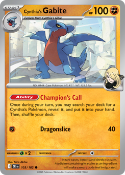 sv10 sv10-103-Cynthia's Gabite