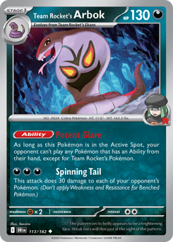 sv10 sv10-113-Team Rocket's Arbok