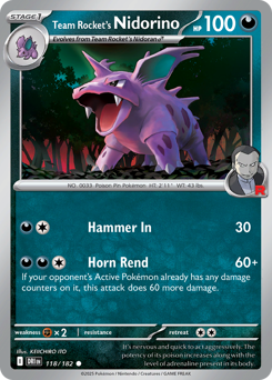 sv10 sv10-118-Team Rocket's Nidorino