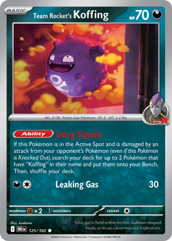 sv10 sv10-125-Team Rocket's Koffing