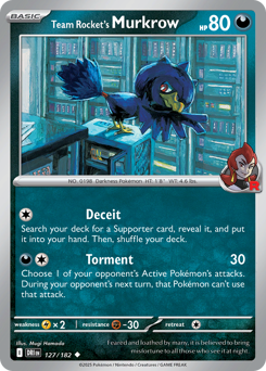 sv10 sv10-127-Team Rocket's Murkrow