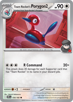 sv10 sv10-154-Team Rocket's Porygon2