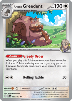 sv10 sv10-159-Arven's Greedent