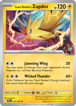 sv10 sv10-70-Team Rocket's Zapdos
